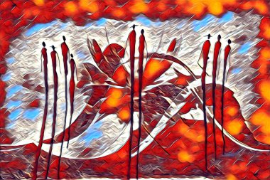 Afrikalı etnik retro vintage çizim çizimi