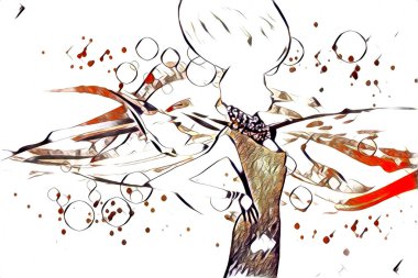 Afrikalı etnik retro vintage çizim çizimi