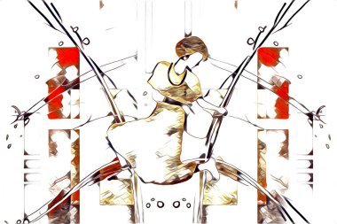 Afrikalı etnik retro vintage çizim çizimi