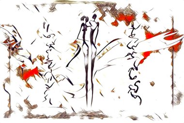 Afrikalı etnik retro vintage çizim çizimi