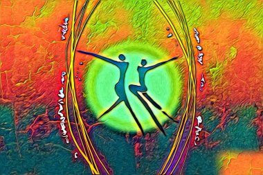 soyut renk tasarımı resim çizimi eskiz retro vintage