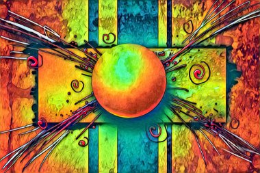 soyut renk tasarımı resim çizimi eskiz retro vintage