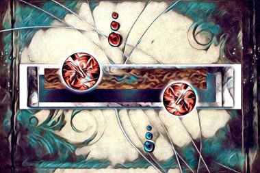 soyut renk tasarımı resim çizimi eskiz retro vintage