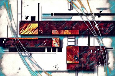 soyut renk tasarımı resim çizimi eskiz retro vintage