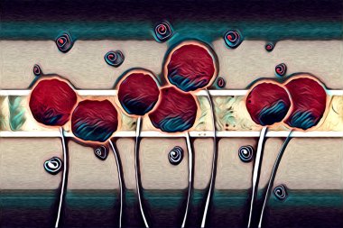 soyut renk tasarımı resim çizimi eskiz retro vintage