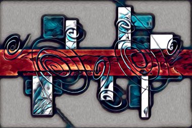 soyut renk tasarımı resim çizimi eskiz retro vintage