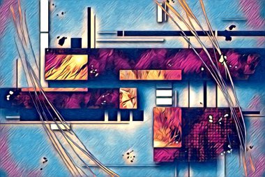 soyut renk tasarımı resim çizimi eskiz retro vintage