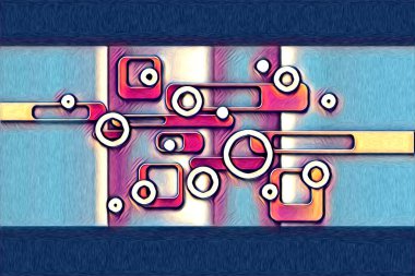 soyut renk tasarımı resim çizimi eskiz retro vintage