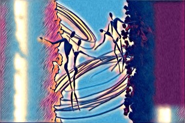 soyut renk tasarımı resim çizimi eskiz retro vintage