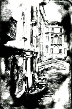 Venedik sanat eskizi çizimi eğlenceli tasarım antika retro