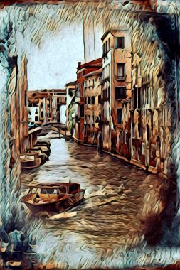 Venedik sanat eskizi çizimi eğlenceli tasarım antika retro