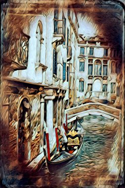 Venedik sanat eskizi çizimi eğlenceli tasarım antika retro