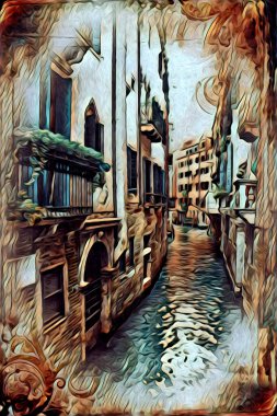 Venedik sanat eskizi çizimi eğlenceli tasarım antika retro