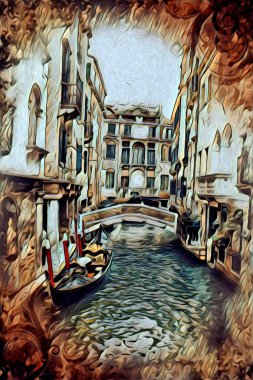 Venedik sanat eskizi çizimi eğlenceli tasarım antika retro