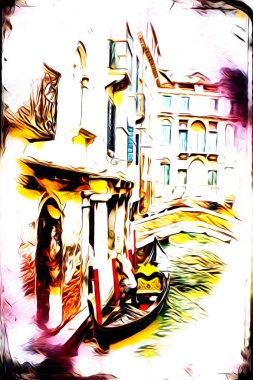 Venedik sanat eskizi çizimi eğlenceli tasarım antika retro