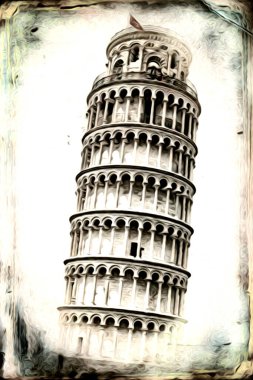 Pisa sanat eskizi çizimi eğlenceli tasarım antika eski sanat fotoğrafçılığı