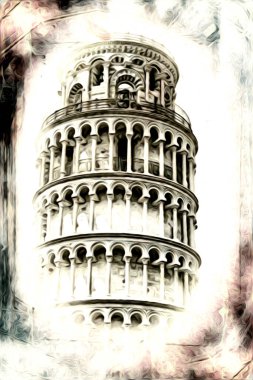 Pisa sanat eskizi çizimi eğlenceli tasarım antika eski sanat fotoğrafçılığı