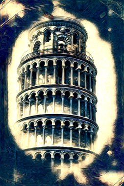 Pisa sanat eskizi çizimi eğlenceli tasarım antika eski sanat fotoğrafçılığı