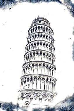Pisa sanat eskizi çizimi eğlenceli tasarım antika eski sanat fotoğrafçılığı