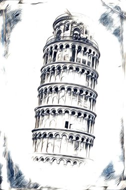 Pisa sanat eskizi çizimi eğlenceli tasarım antika eski sanat fotoğrafçılığı