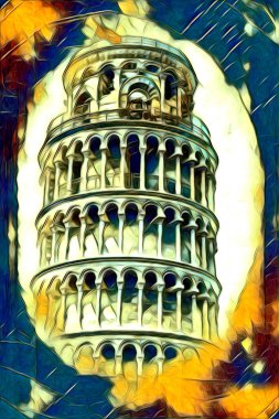 Pisa sanat eskizi çizimi eğlenceli tasarım antika eski sanat fotoğrafçılığı