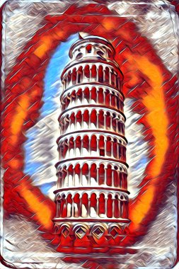 Pisa sanat eskizi çizimi eğlenceli tasarım antika eski sanat fotoğrafçılığı