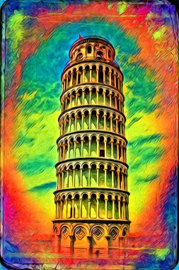 Pisa sanat eskizi çizimi eğlenceli tasarım antika eski sanat fotoğrafçılığı