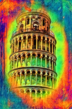 Pisa sanat eskizi çizimi eğlenceli tasarım antika eski sanat fotoğrafçılığı