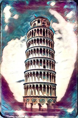 Pisa sanat eskizi çizimi eğlenceli tasarım antika eski sanat fotoğrafçılığı