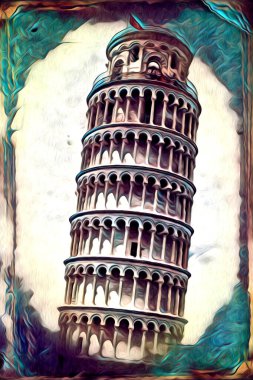 Pisa sanat eskizi çizimi eğlenceli tasarım antika eski sanat fotoğrafçılığı