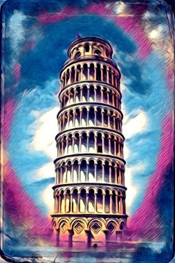 Pisa sanat eskizi çizimi eğlenceli tasarım antika eski sanat fotoğrafçılığı