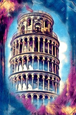 Pisa sanat eskizi çizimi eğlenceli tasarım antika eski sanat fotoğrafçılığı