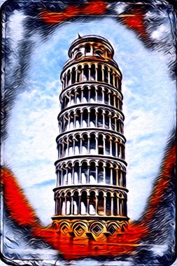 Pisa sanat eskizi çizimi eğlenceli tasarım antika eski sanat fotoğrafçılığı