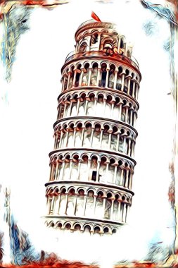 Pisa sanat eskizi çizimi eğlenceli tasarım antika eski sanat fotoğrafçılığı