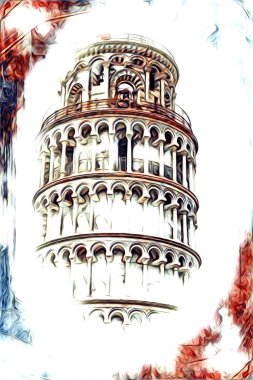 Pisa sanat eskizi çizimi eğlenceli tasarım antika eski sanat fotoğrafçılığı