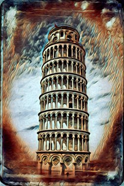 Pisa sanat eskizi çizimi eğlenceli tasarım antika eski sanat fotoğrafçılığı