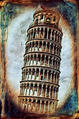 Pisa sanat eskizi çizimi eğlenceli tasarım antika eski sanat fotoğrafçılığı