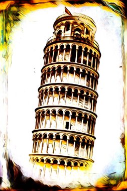 Pisa sanat eskizi çizimi eğlenceli tasarım antika eski sanat fotoğrafçılığı