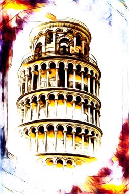 Pisa sanat eskizi çizimi eğlenceli tasarım antika eski sanat fotoğrafçılığı