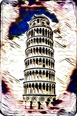 Pisa sanat eskizi çizimi eğlenceli tasarım antika eski sanat fotoğrafçılığı