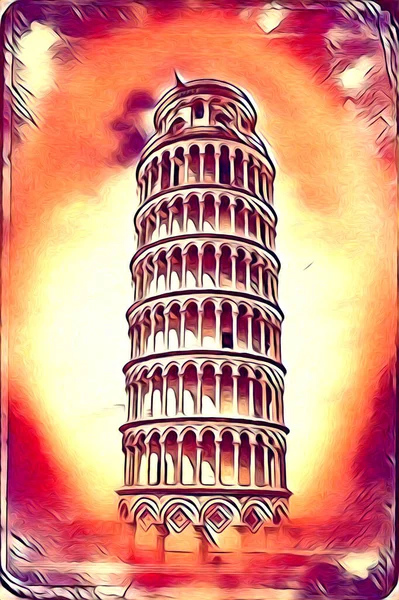 Pisa sanat eskizi çizimi eğlenceli tasarım antika eski sanat fotoğrafçılığı