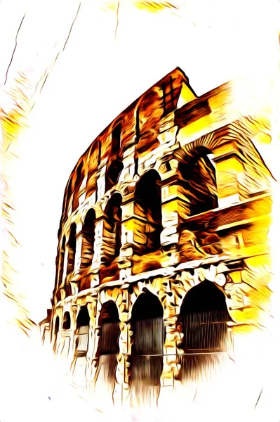 Stor Antik Colosseum Konst Fotografi — Stockfoto