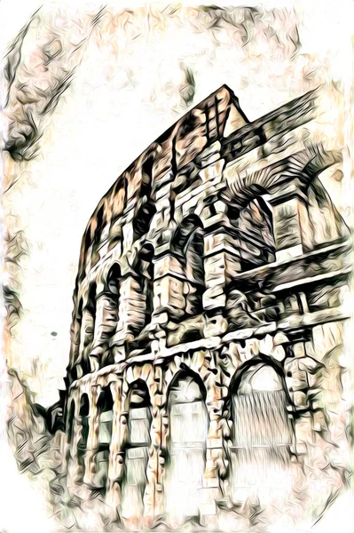 Stor Antik Colosseum Konst Fotografi — Stockfoto
