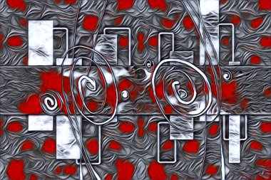 soyut renk tasarımı resim çizimi eskiz retro vintage