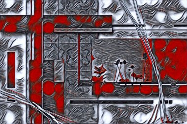 soyut renk tasarımı resim çizimi eskiz retro vintage