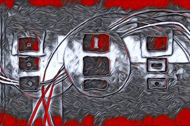 soyut renk tasarımı resim çizimi eskiz retro vintage