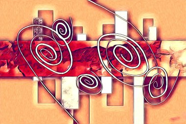 soyut renk tasarımı resim çizimi eskiz retro vintage