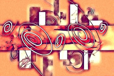 soyut renk tasarımı resim çizimi eskiz retro vintage