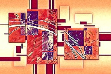 soyut renk tasarımı resim çizimi eskiz retro vintage