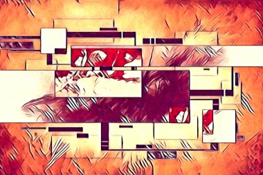 soyut renk tasarımı resim çizimi eskiz retro vintage